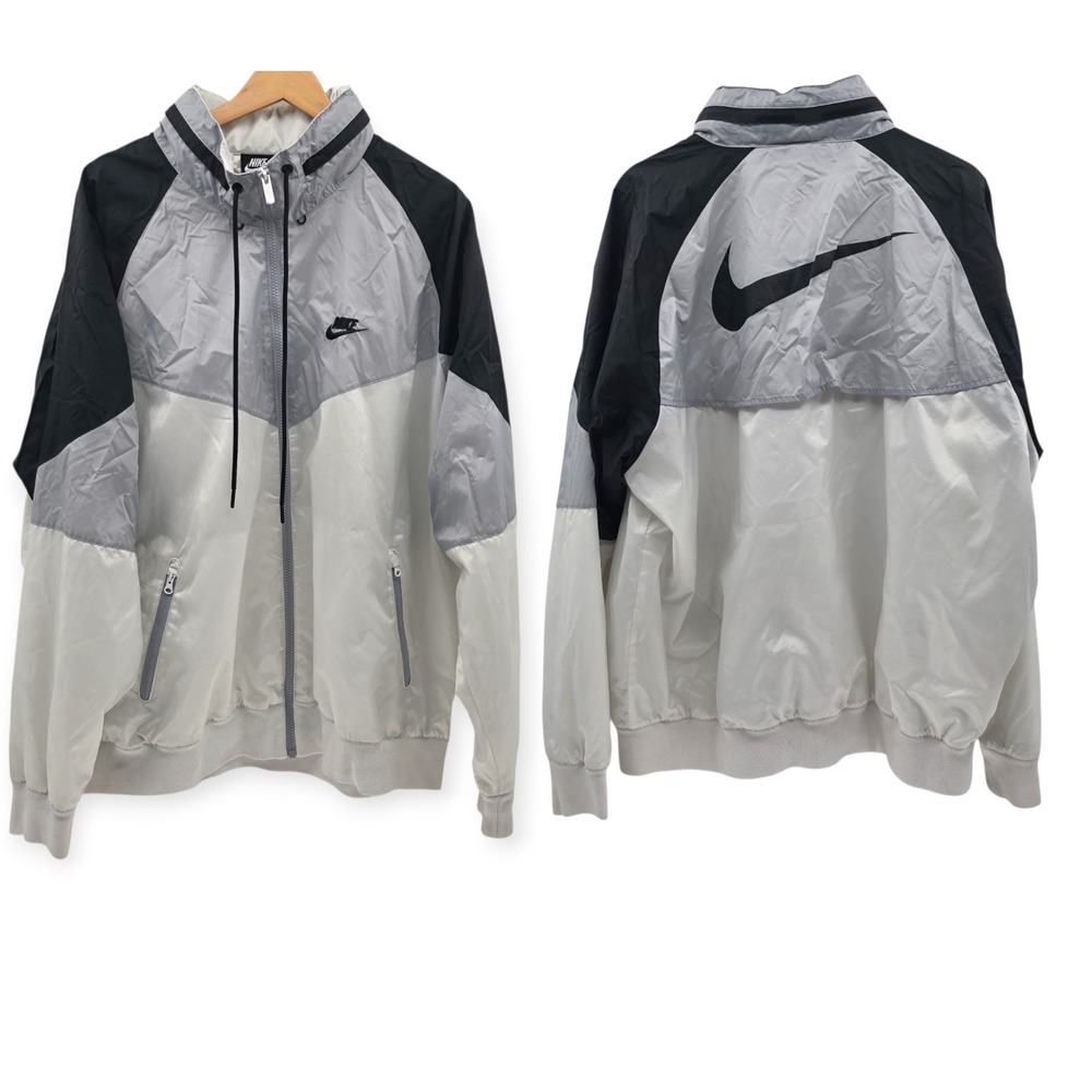 Vintage Nike Men's XL Sportswear Windrunner Hooded‎ Jacket White Colorway Track